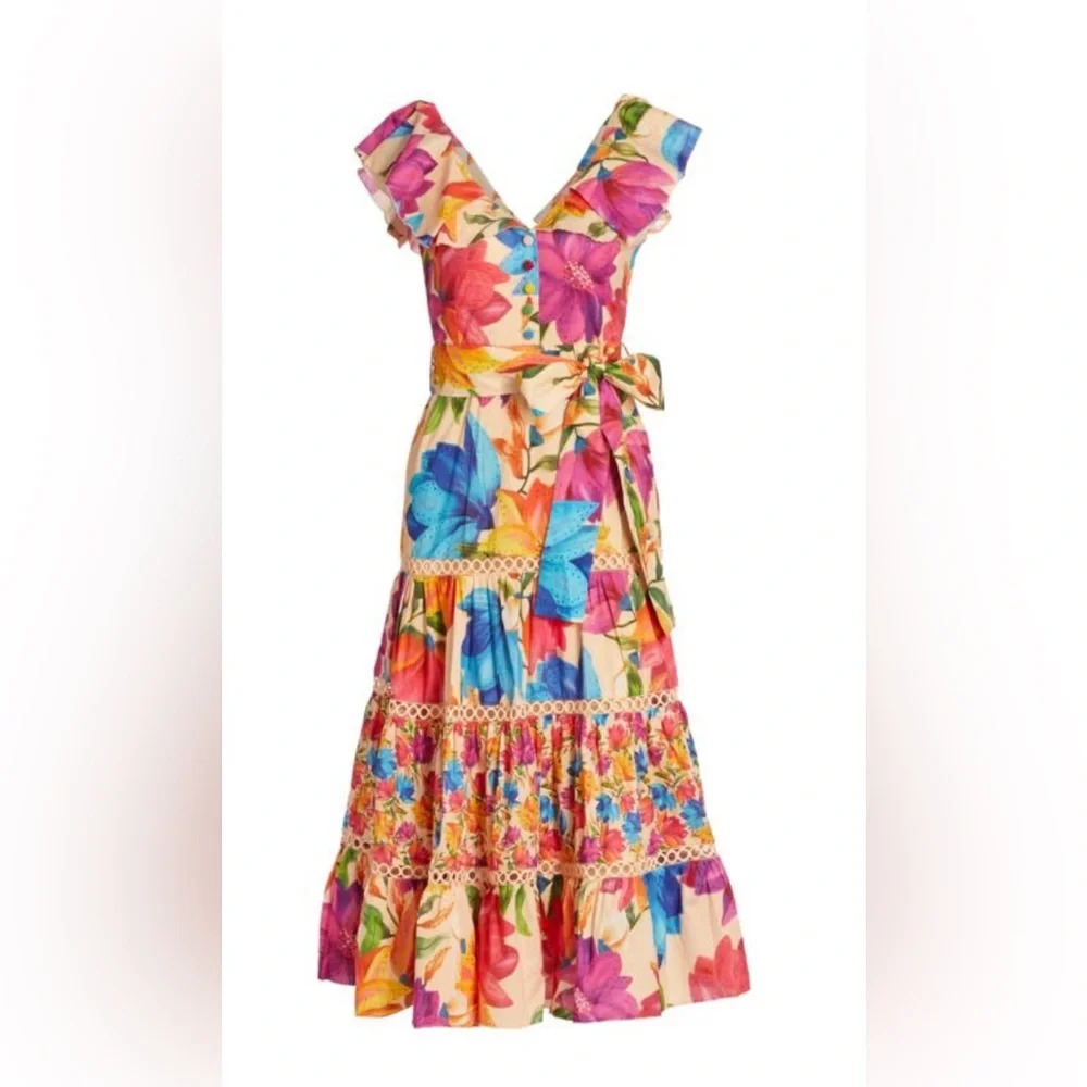 Farm RioMary’s Gardener Off-White Floral MaxiDress